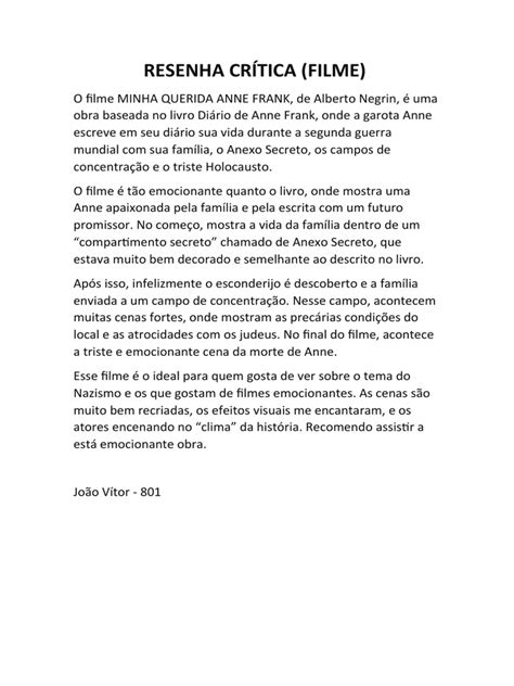 Resenha Crítica (Filme) | PDF