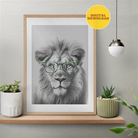 Lion Print Lion Wall Art Lion Wall Decor Lion Head Wall Etsy