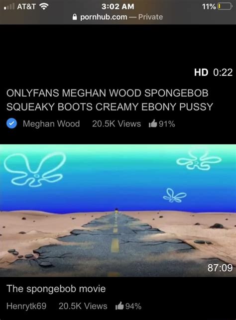 Private Onlyfans Meghan Wood Spongebob Squeaky Boots Creamy Ebony Pussy