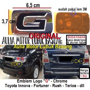 Jual Emblem Original Logo Lambang Tulisan Huruf G Toyota Innova