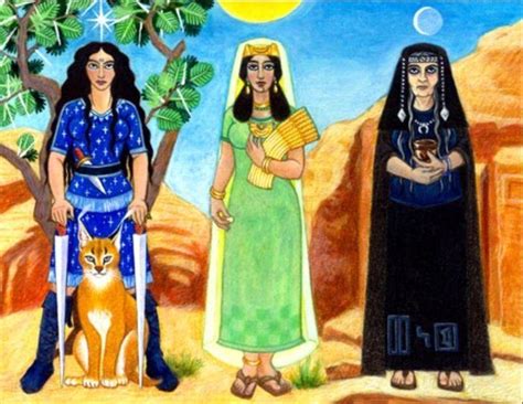 Al Uzza Al Lat Menat Triple Goddess Pagan Art Mythology