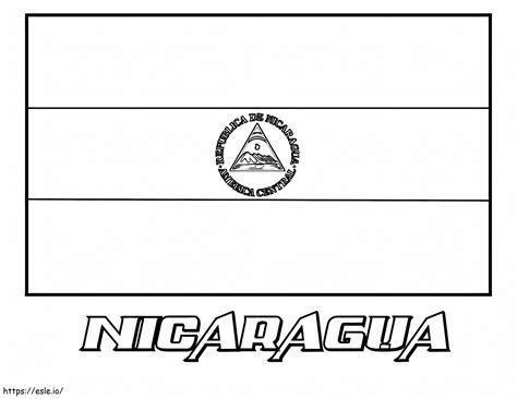 Nicaragua Flag coloring page