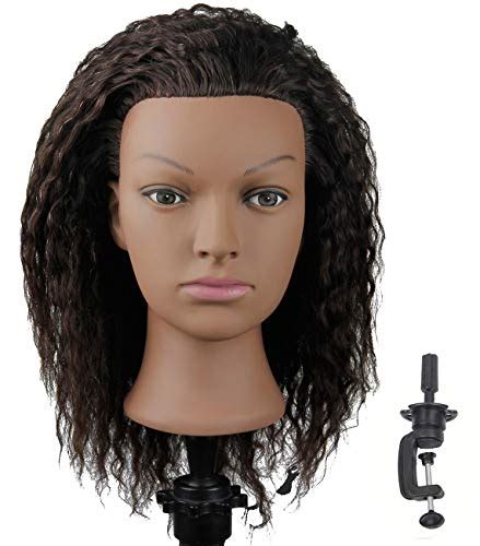 African American Mannequin Head With 100 Human Hair Manikin Head With