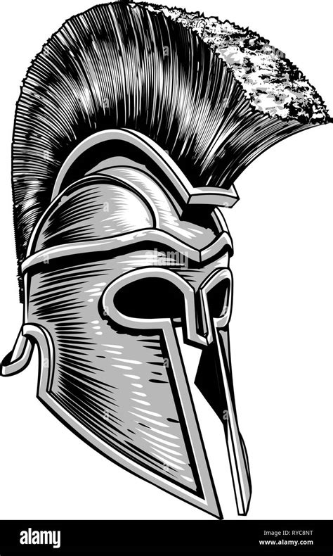 El Griego Antiguo Guerrero Espartano De Casco De Gladiador Imagen