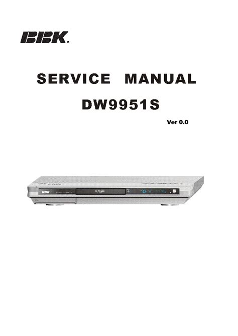 BBK DW9951S VER-2.00 SM Service Manual download, schematics, eeprom ...