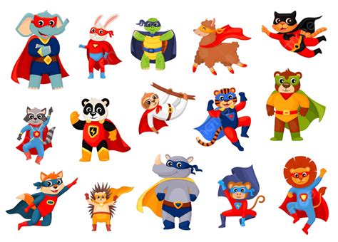 Cartoon Funny Animals Animal Superhero Rabbit Elephant Superhero Png