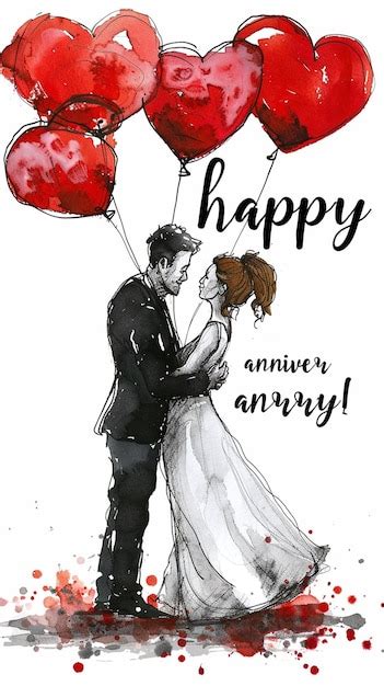 Text happy anniversary ECard design | Premium AI-generated image