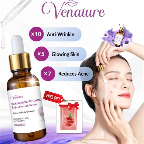 Venature Bakuchiol Retinol Serum Anti Aging Whitening Renewing Skin