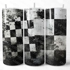 Grungy Racing Checkered Flag Oz Skinny Tumbler Straight Wrap Jpeg