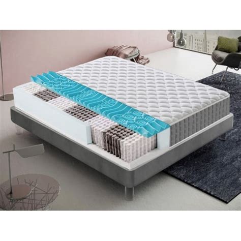 Matelas 180x200 À 800 Ressorts Ensachés Hauteur 22 Cm 9 Zones De