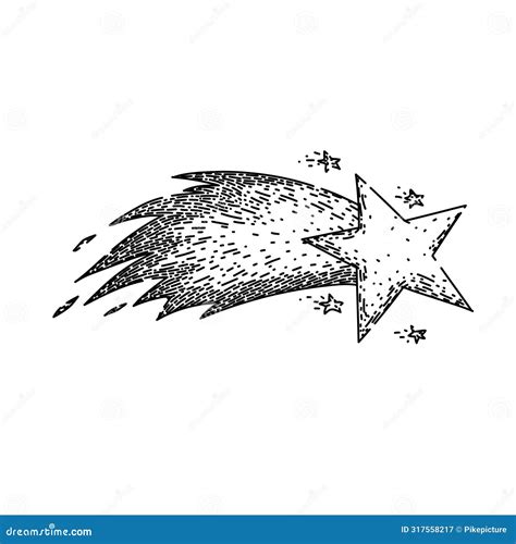 Happy Star Fall Sketch Hand Drawn Vector Stock Vector - Illustration of