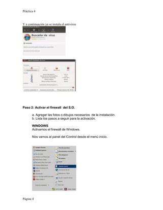 Practica Instlacion De Antivirus Y Activacion De Firewall Pdf