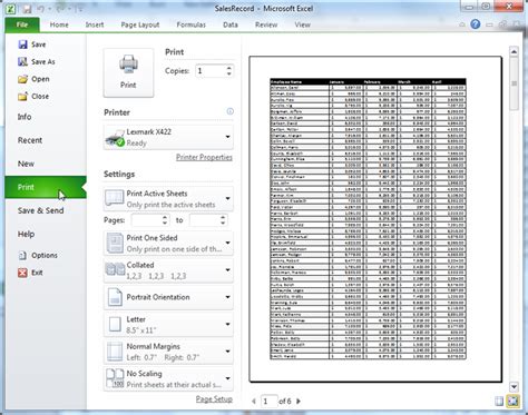 Excel 2010: Printing