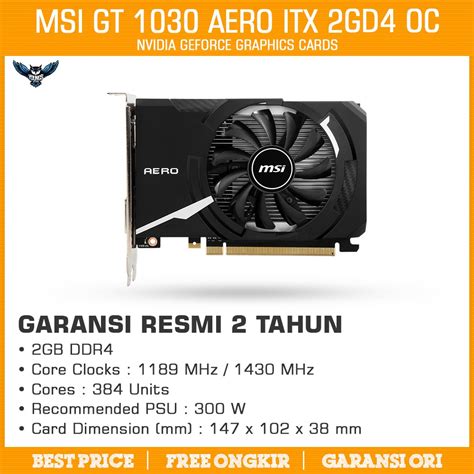 Jual MSI GT 1030 AERO ITX 2GD4 OC 2GB DDR4 VGA CARD NVIDIA GEFORCE