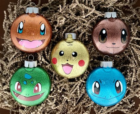 Pokemon Set Christmas Ornaments - Etsy