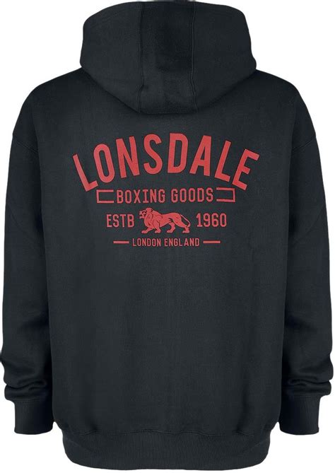 Lonsdale London Leatheron Bluza Z Kapturem Rozpinana Czarny