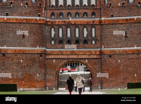 Luebeck Germany 9th Jan 2018 The Holsten Gate Can Be See In Luebeck