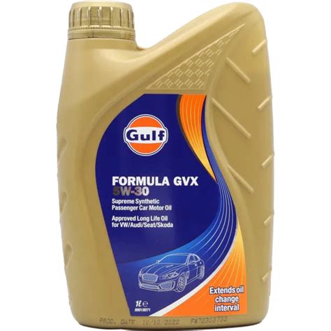 GULF FORMULA GVX 5w30 Fully Synthetic Engine Oil Long Life VW Audi Seat