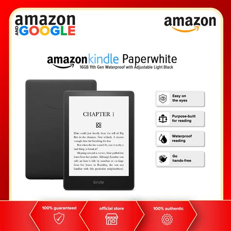 Amazon Kindle Paperwhite 16GB 11th Gen Waterproof With Adjustable Light