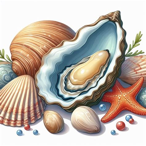 Premium Vector Oyster Vector Cartoon Illustration