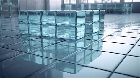 Glass Cube On The Floor A Stunning 3d Rendering Background 3d Floor