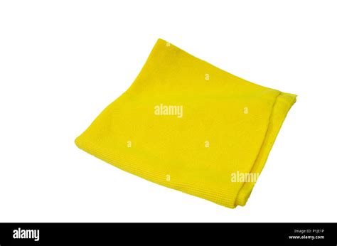 Yellow Microfiber Cloth On The White Background Stock Photo Alamy