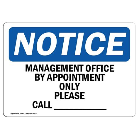 Osha Notice Managers Office By Appointment Only Please Sign Heavy