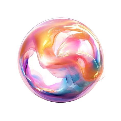 Premium Ai Image Colorful Bubble Aura Sphere On White Background