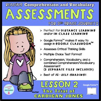 The Trial Of Cardigan Jones 3rd Grade Journeys Reading Assessment