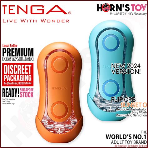 Tenga Flip Orb Strong Orange Crush Male Masturbator Easy Wash Reusable Onahole Sleeve Sex Toys