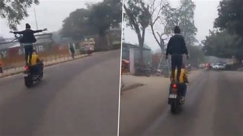 Uttar Pradesh Man Performs Dangerous Bike Stunt On Busy Roads Of