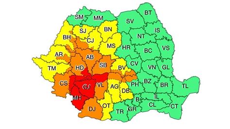 Cod portocaliu și cod galben de averse torențiale și grindină în Bihor