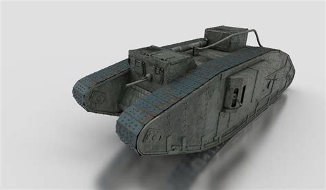 Mark V British Heavy Tank WW1 3D Model CGTrader