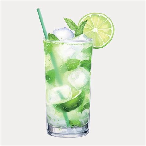 Un Refrescante Mojito Con Lima Vector Premium Generado Con Ia