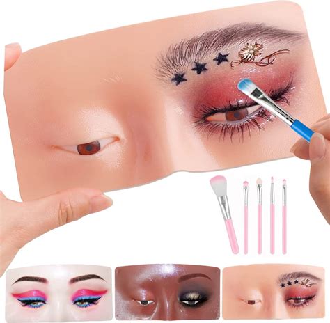 Makeup Practice Face Board 3d Realistic Pad With 5 Makeup Brushes For Makeup Artist Board Makeup