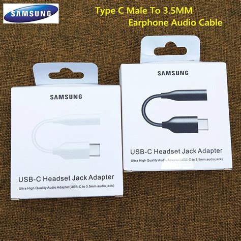 Original Samsung USB Type C Headset Jack Adapter 3.5MM Earphone Audio ...