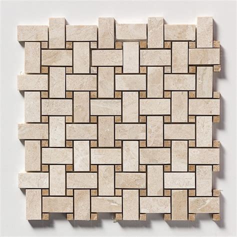 Diana Royaldise Polished Basket Weave Marble Mosaic X Marble