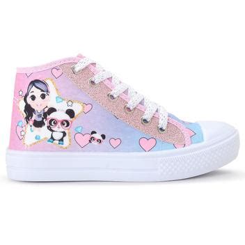 T Nis Feminino Infantil Casual Panda Botinha Menina Glitter Lukys