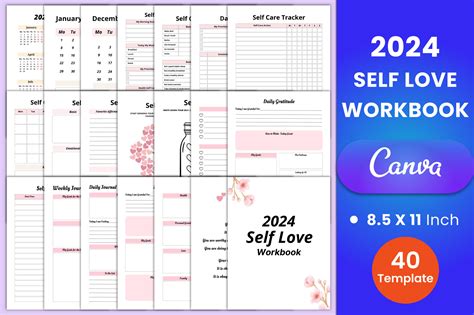 2024 Self Love Workbook Canva Interior Graphic By Munjixpro · Creative