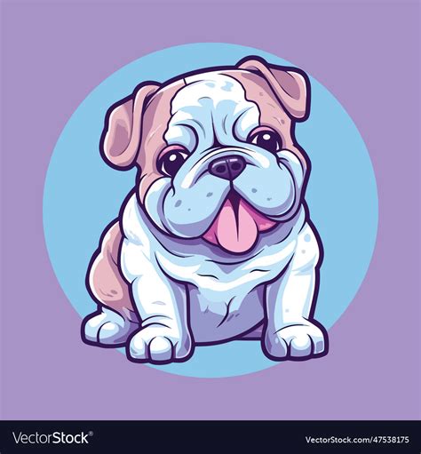 Bulldog cute cartoon character Royalty Free Vector Image