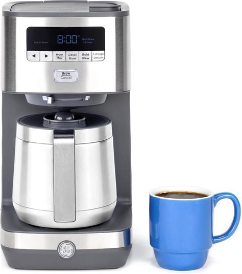 Amazon.com: GE Drip Coffee Maker With Timer | 10-Cup Thermal Carafe Pot