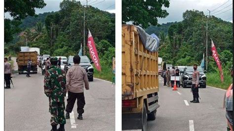 Pemeriksaan Kendaraan Di Pos Penyekatan Perbatasan Sumbar Riau