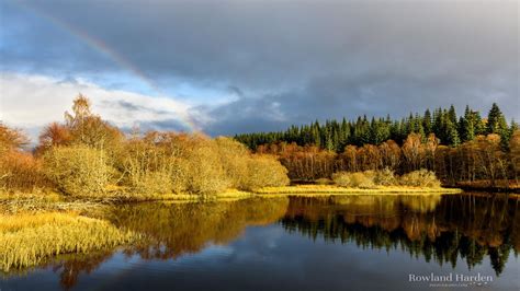 The end of a fading rainbow, in a small lake at Lock Tummel (1920x1080 ...