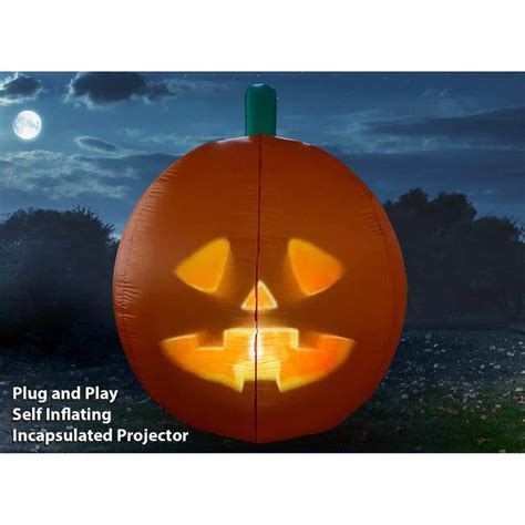 Animat3d Jabberin Jack Giant 5 Ft Inflatable Talking Animated Pumpkin With Built In Projector