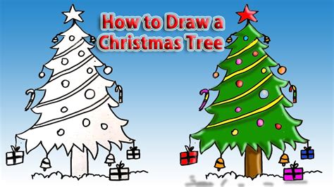 How To Draw Christmas Tree Simple Drawing Tutorial For Beginners Easy