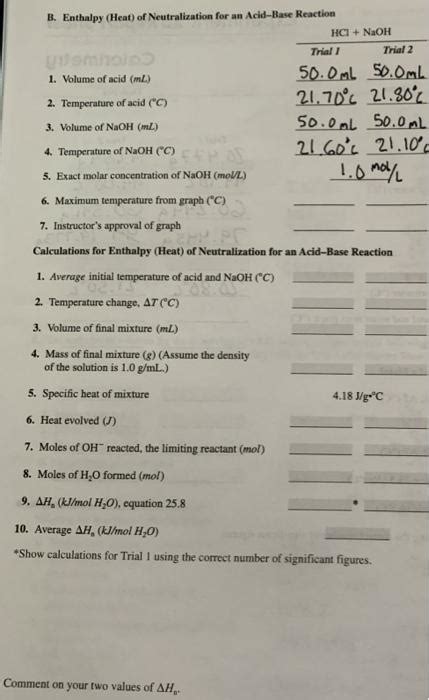 Solved Experiment 25 Report Sheet Calorimetry Date Lab Sec Chegg