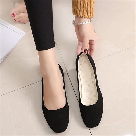 FZM Fashion Adult Women Flat Shoes, Big Size, Solid, Slip On & Comfort ...