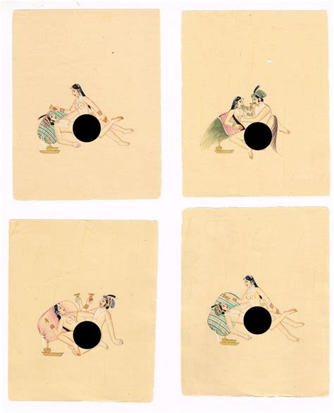 Indian Kamasutra Art Paintings Set Of Erotic Art Indian Erotic Painting On Paper Nude Couple