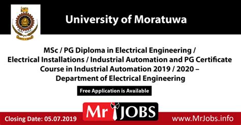 Msc Pg Diploma In Electrical Engineering Electrical Installations