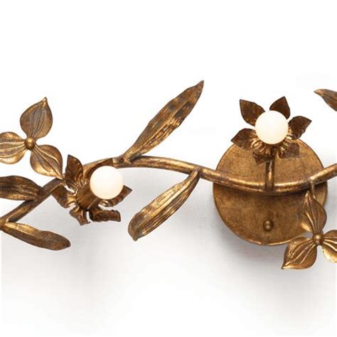 Regina Andrew Southern Living Rian French Brass Steel Floral Wall Sconce